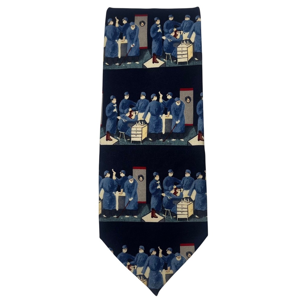 Guy Buffet Collection Major Surgery Doctor Physician 100% Silk Novelty Tie Italy